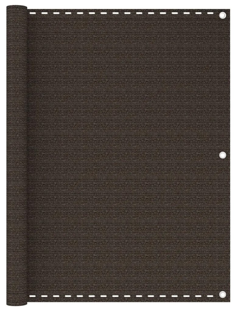 vidaXL Tela de varanda 120x300 cm PEAD castanho