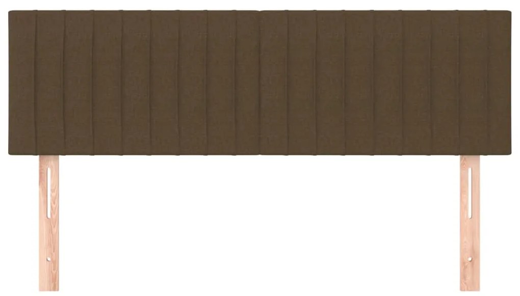 Cabeceira de cama 2 pcs tecido 72x5x78/88 cm castanho-escuro