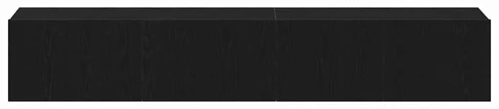 Conjunto de Estante para TV de 2 Peças Preto em Madeira de Engenharia