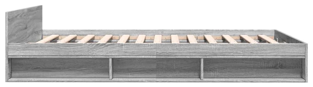 Estrutura de cama c/ gavetas derivados madeira cinza sonoma