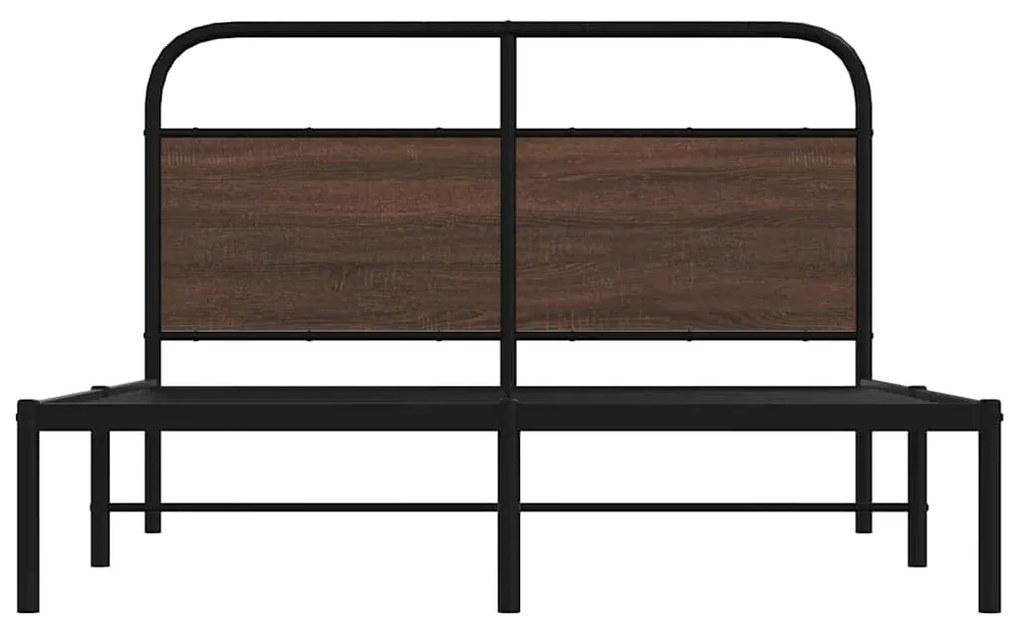 Estrutura cama s/ colchão derivados madeira carvalho castanho