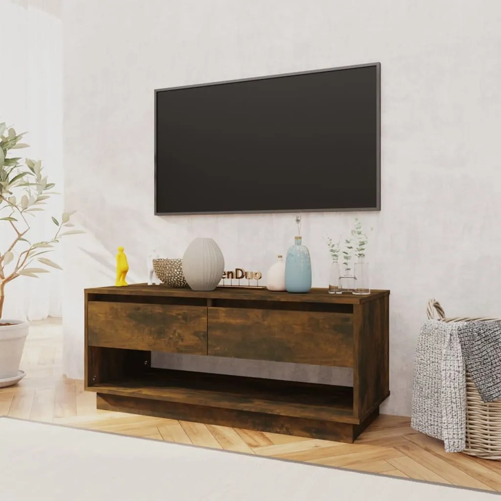 Móvel p/ TV 102x41x44 cm derivados de madeira carvalho fumado
