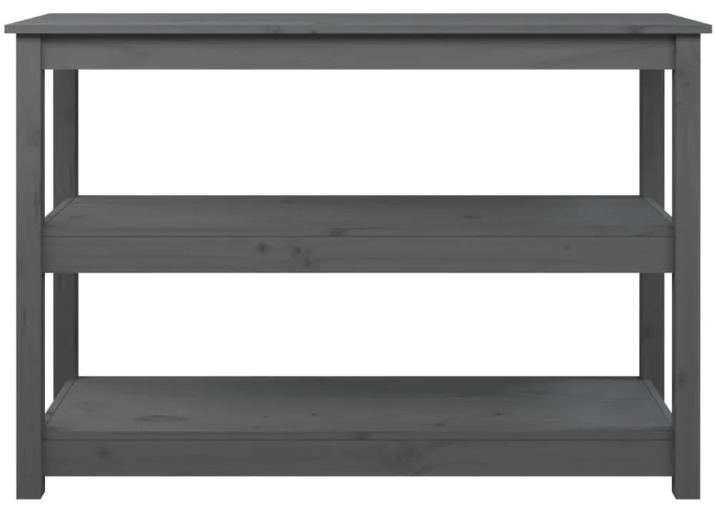 Mesa consola 110x40x74 cm madeira de pinho maciça cinzento