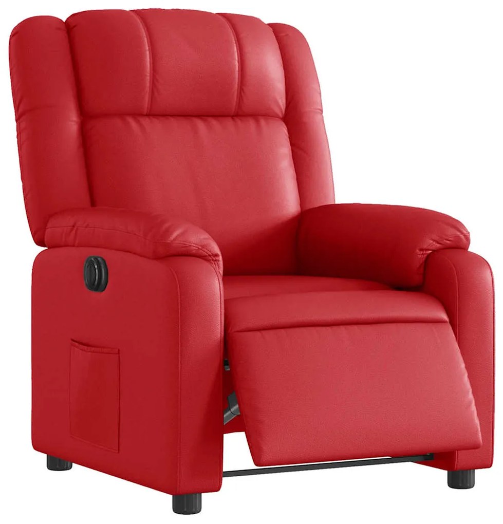 Poltrona reclinável elétrica couro artificial vermelho