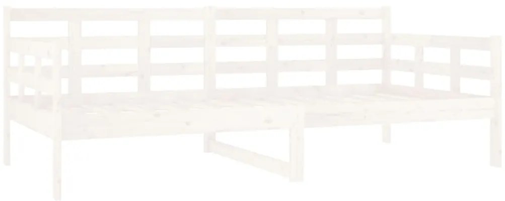 Sofá-cama 90x190 cm madeira de pinho maciça branco