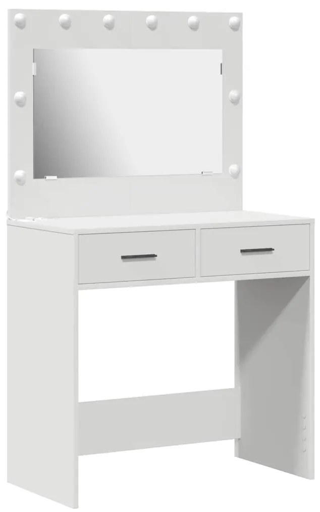 Mesa de Toucador com Luzes LED - Branca, 78.5 x 41 x 135 cm