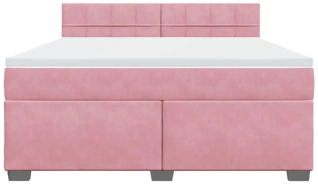 Cama com molas/colchão 180x200 cm veludo rosa