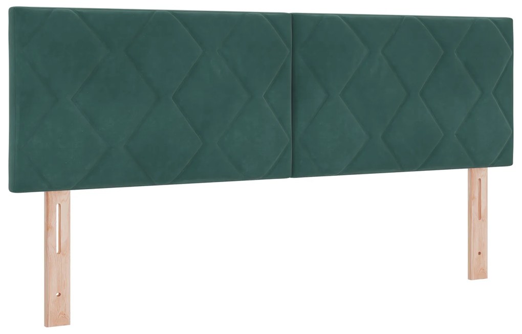 Cama Box Spring vidaXL com Colchão Verde Escuro 160x200 cm Veludo