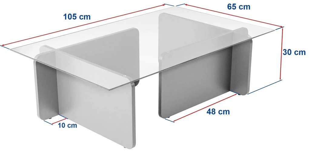 Mesa de Café Flavio - Cor Carvalho - 105x30x65 cm