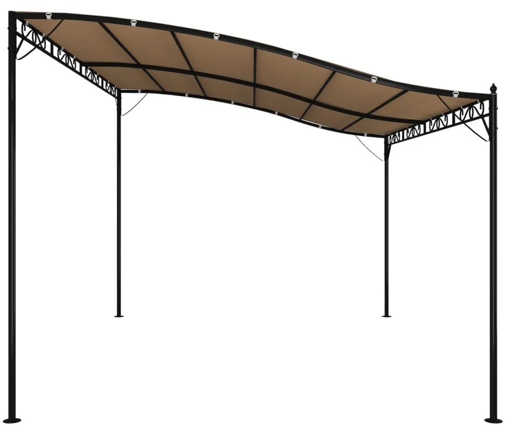 Toldo 4x3 m 180 g/m² tecido e aço cinzento-acastanhado