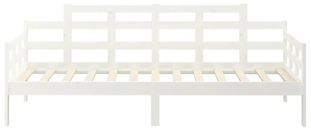 Sofá-cama 90x190 cm madeira de pinho maciça branco