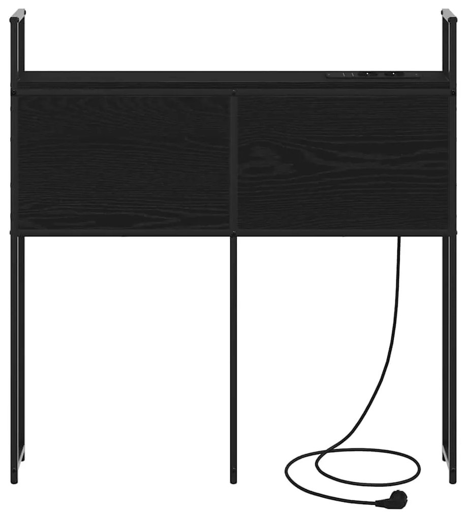Cabeceira de armazenamento com cabeceira Carvalho preto 75 cm