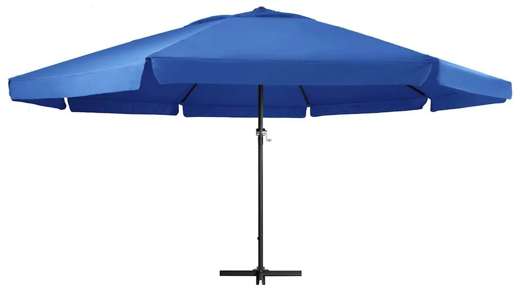 Guarda-sol de jardim com poste de alumínio 600 cm azul-ciano