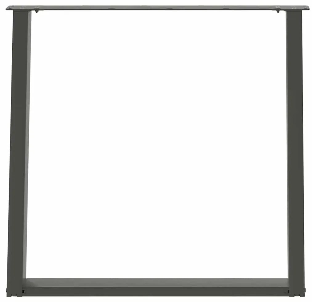 Pés para mesa de jantar em formato de U, 2 peças, antracite, 70x(72-73