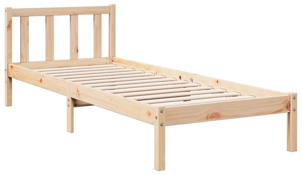 Cama extra longa sem colchão 80x210 cm madeira de pinho maciça