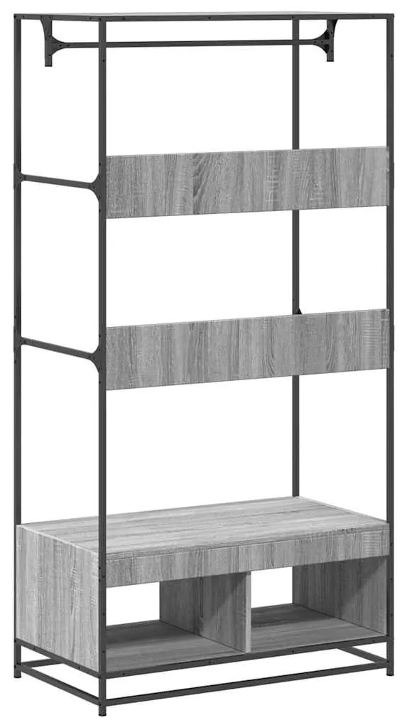 Roupeiro 90x50x180 cm derivados de madeira cinzento sonoma