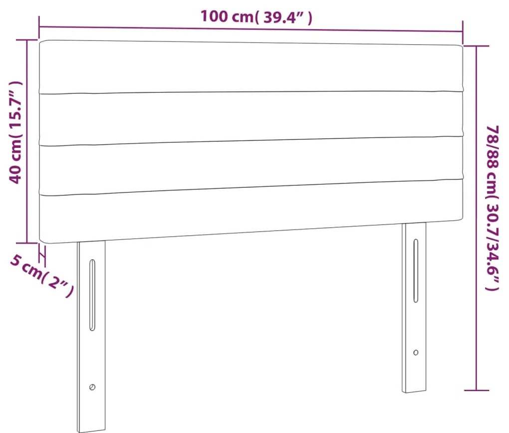Cabeceira de cama veludo 100x5x78/88 cm preto