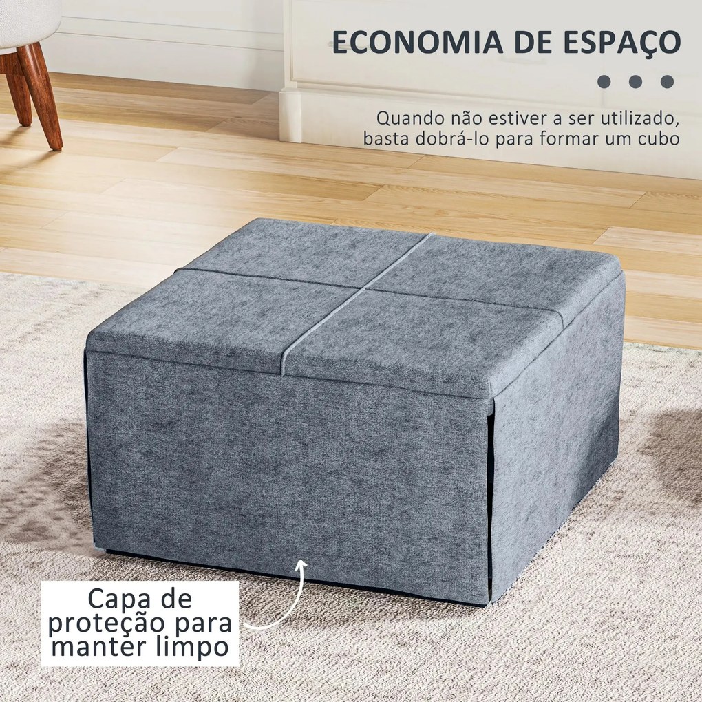 Cama Dobrável "Açores" com Capa de Proteção - Cinza - 180x68 cm - Meta