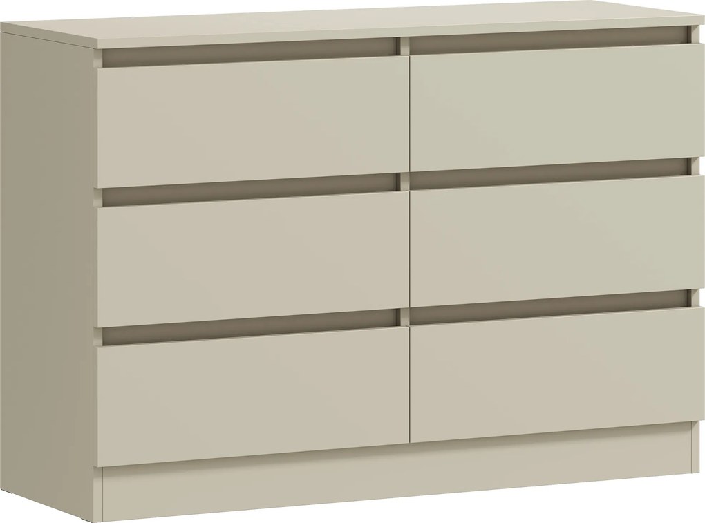 HOMCOM Cómoda com 6 Gavetas Design Moderno de Coluna Dupla para Quarto e Sala 100x35x69 cm Castanho Claro | Aosom Portugal