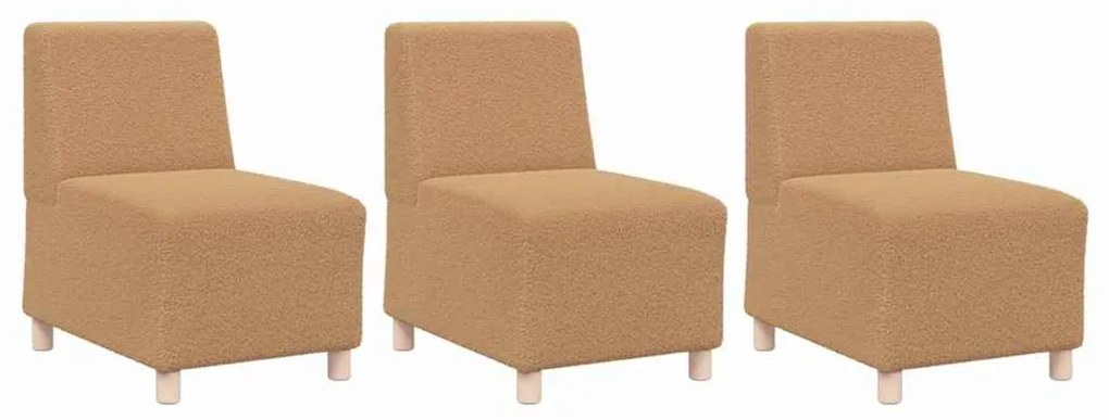 Sofá Chiar 3 pcs Bege 55 x 74 x 82 cm Tecido de veludo côtelé