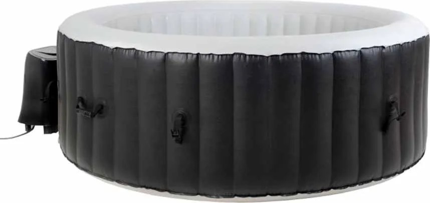 Spa insuflável portátil para 4 Pessoas com bolhas, banheira de hidromassagem, jacuzzi, preto e branco