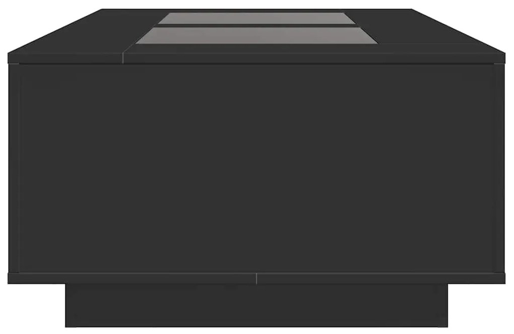 Mesa de centro luzes LED Infinity 116x69x40 cm preto