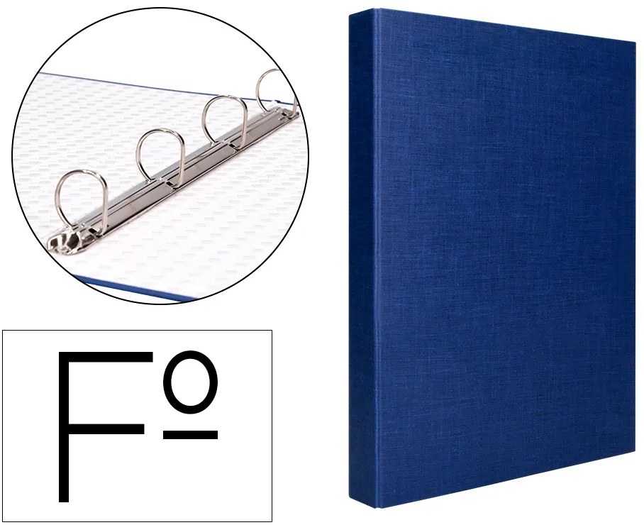 Capa Liderpapel Paper Coat 4 Aneis 25 mm Forro Pvc Folio Azul