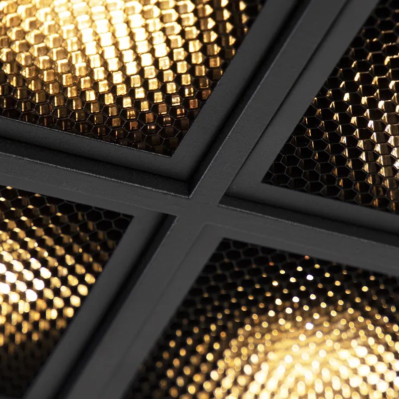 Plafon design preto 4-luzes- QUBO Honey Design