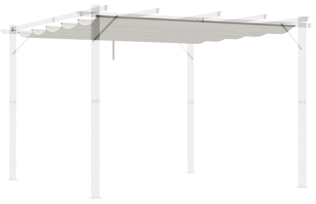 Outsunny Cobertura para Pérgola 2,5x2,55cm Teto de Substituição Retrát