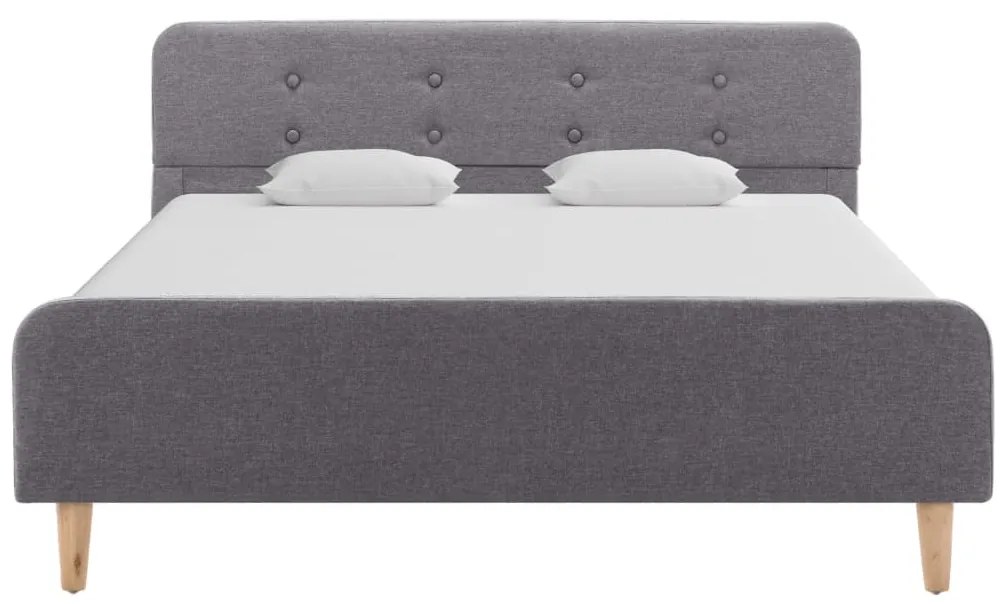 Estrutura de cama em tecido 120x200 cm cinzento-claro