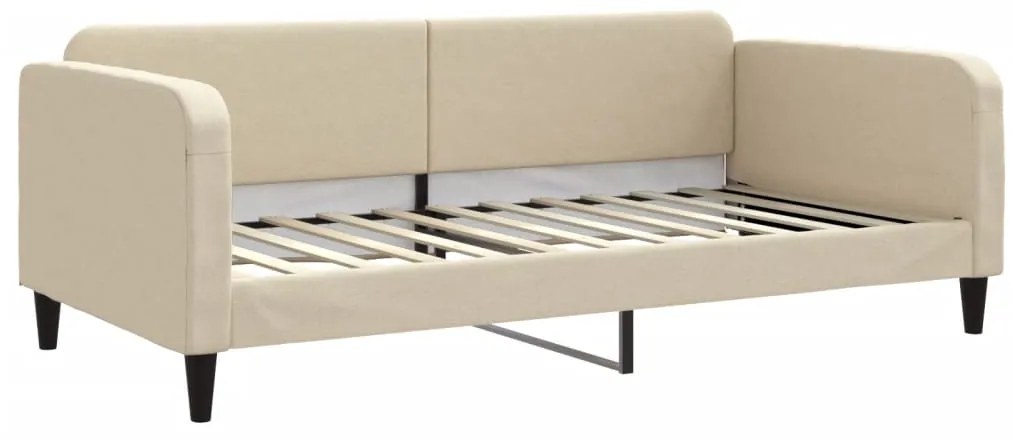 Sofá-cama com colchão 100x200 cm tecido cor creme