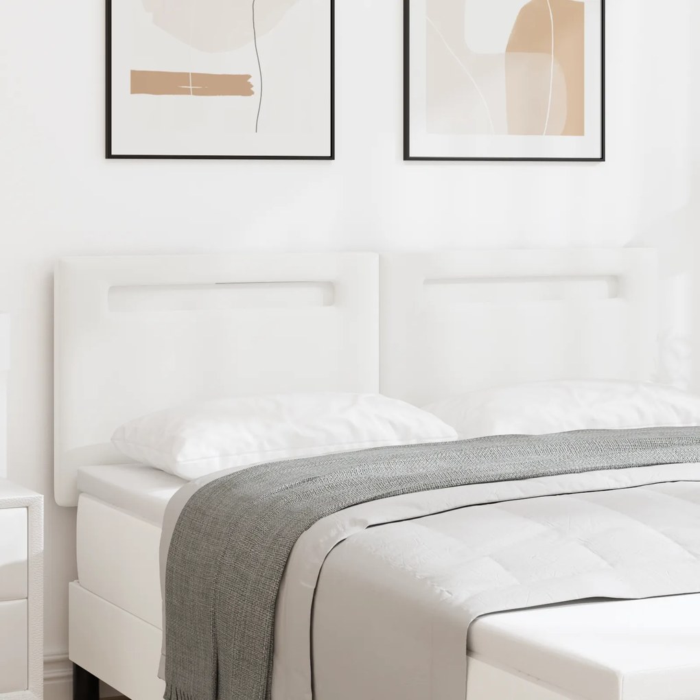 Cabeceira vidaXL Design Simples Branco Puro 140 cm em Couro Sintético
