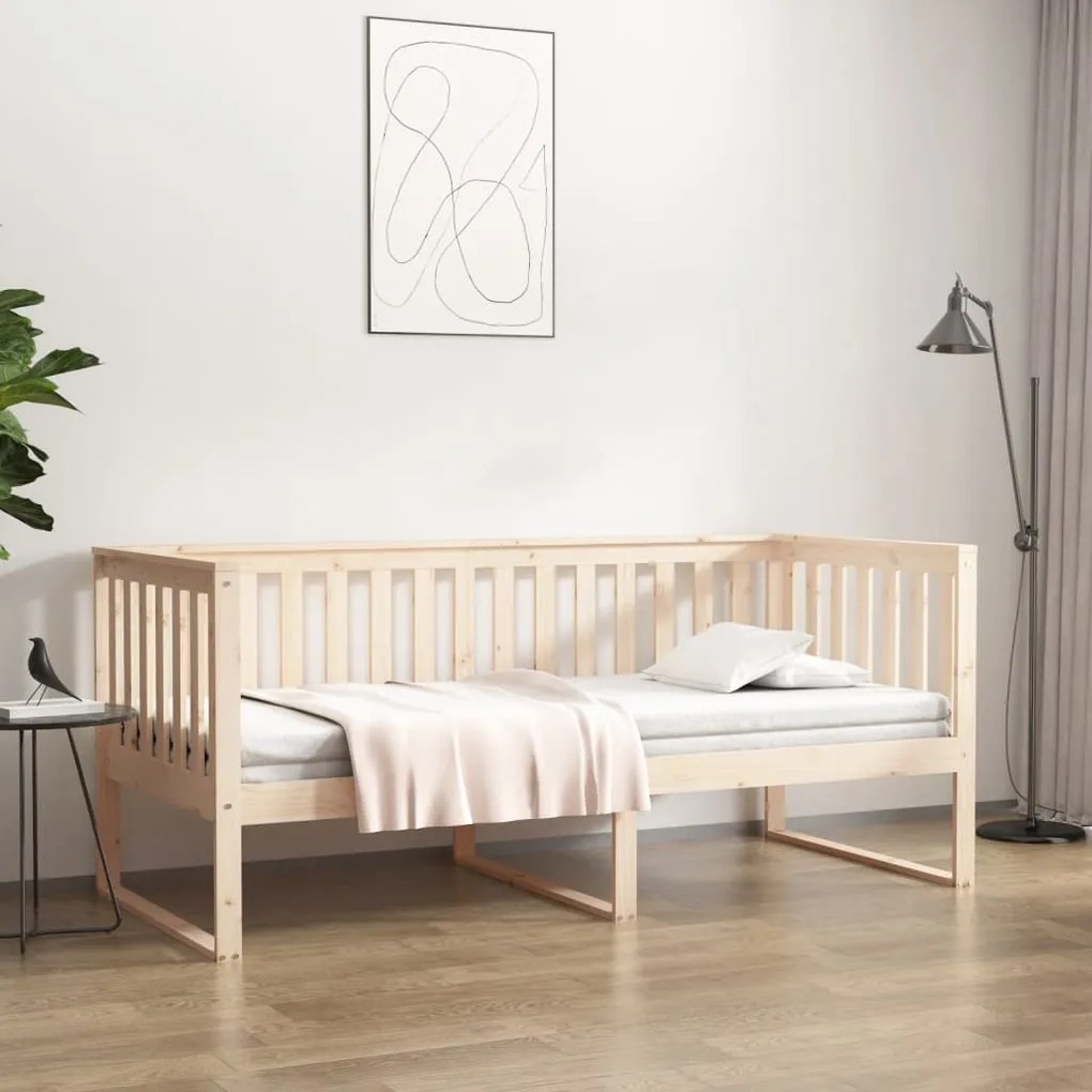 vidaXL Cama de dia sem colchão 100x200 cm pinho de madeira maciça