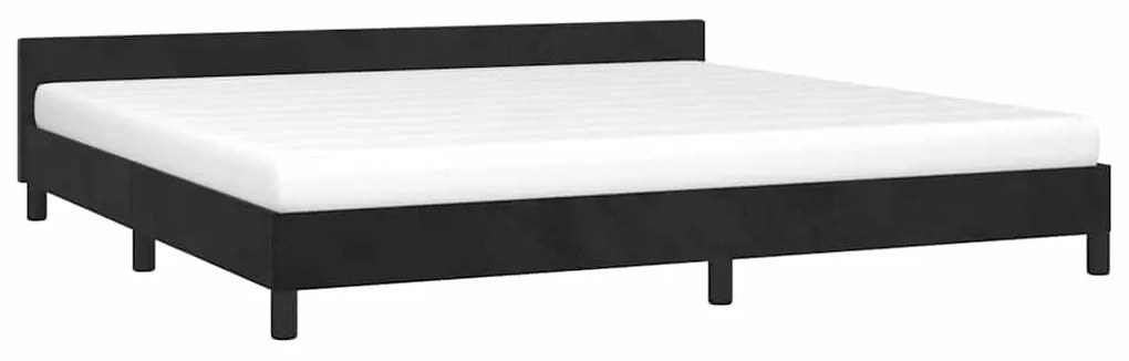 Estrutura de cama sem colchão 200x200 cm veludo preto