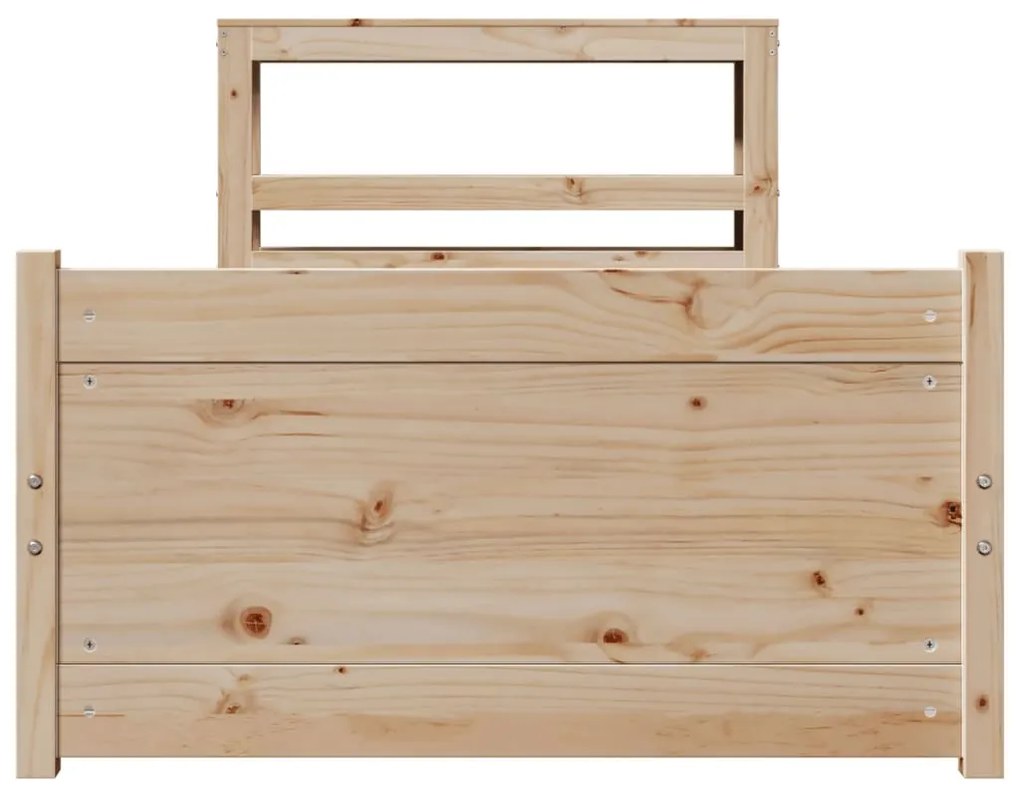 Estrutura de cama com cabeceira 75x190 cm pinho maciço