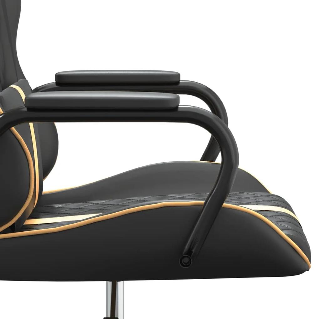 Cadeira Gaming com Massagens e Altura Ajustável em Couro Artificial -