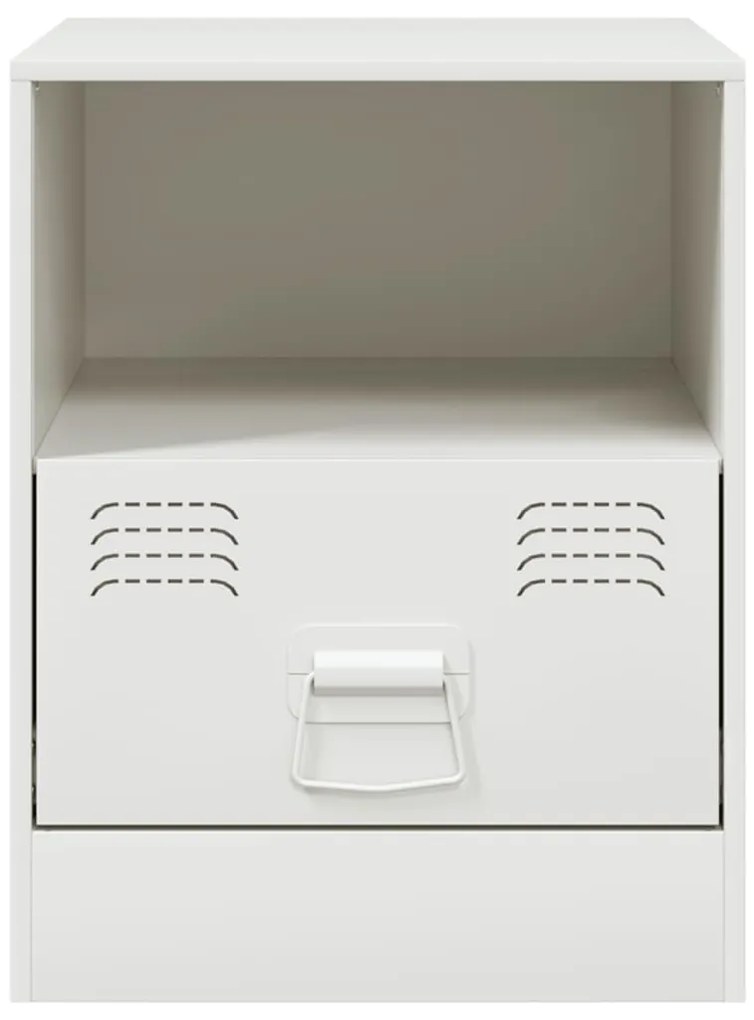 Mesa de cabeceira 34,5x39x44 cm aço branco