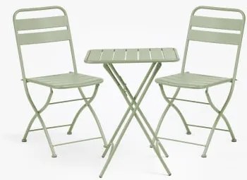 Conjunto De Mesa Quadrada 60x60 Cm Dobrável E 2 Cadeiras De Cozinha Dobráveis Em Aço Janti Iceberg - Sklum