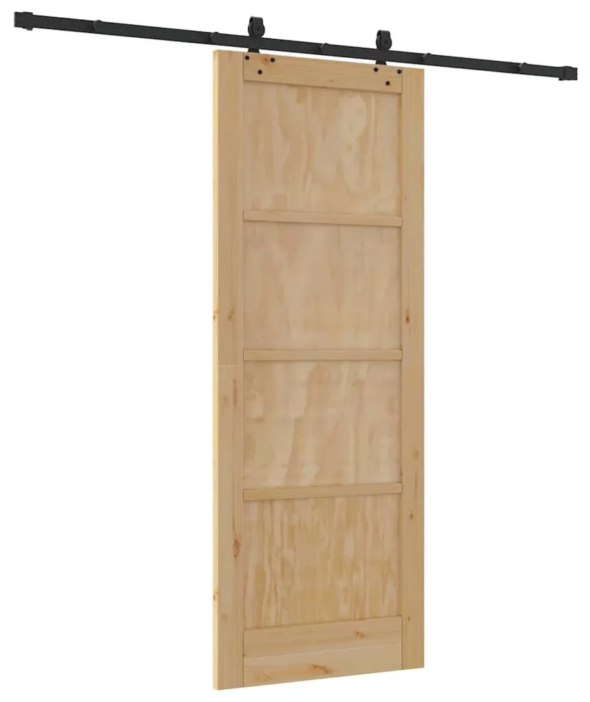Porta Deslizante com Conjunto de Ferragem 'ORKDAL'Madeira Maciça de Pi