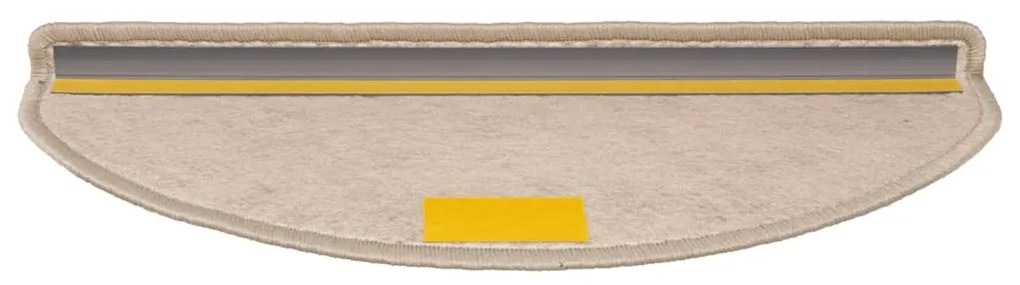 Tapetes escada adesivos aspeto sisal 15pcs 65x21x4 bege-escuro
