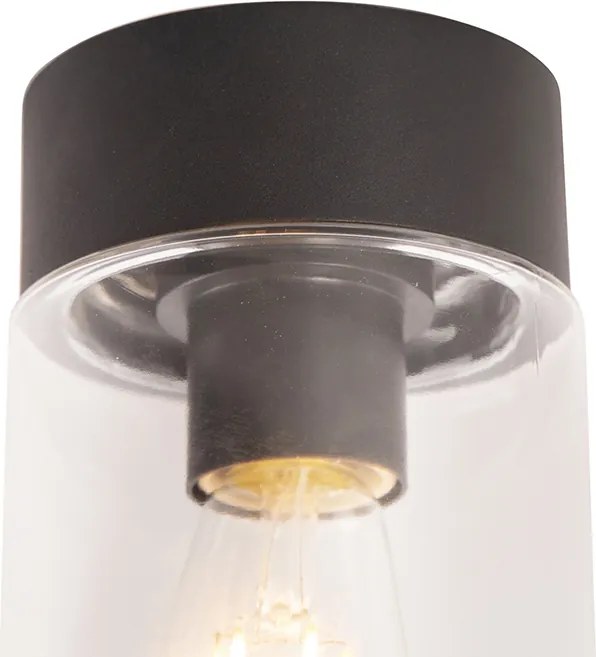 Candeeiro de teto moderno preto 22,6 cm IP44 - Jarra