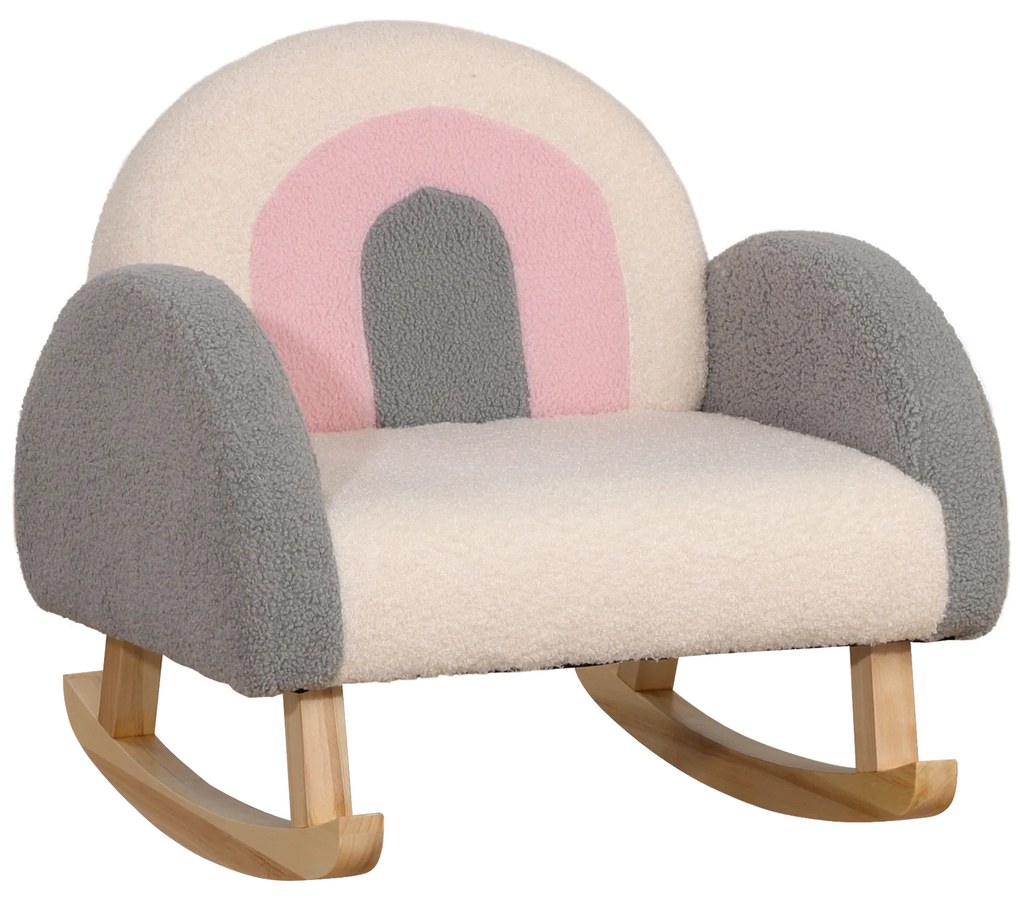HOMCOM Poltrona Infantil Mini Sofá para Crianças acima de 3 Anos com Assento Acolchoado e Apoio para os Braços 50x45x50cm Cinza | Aosom Portugal