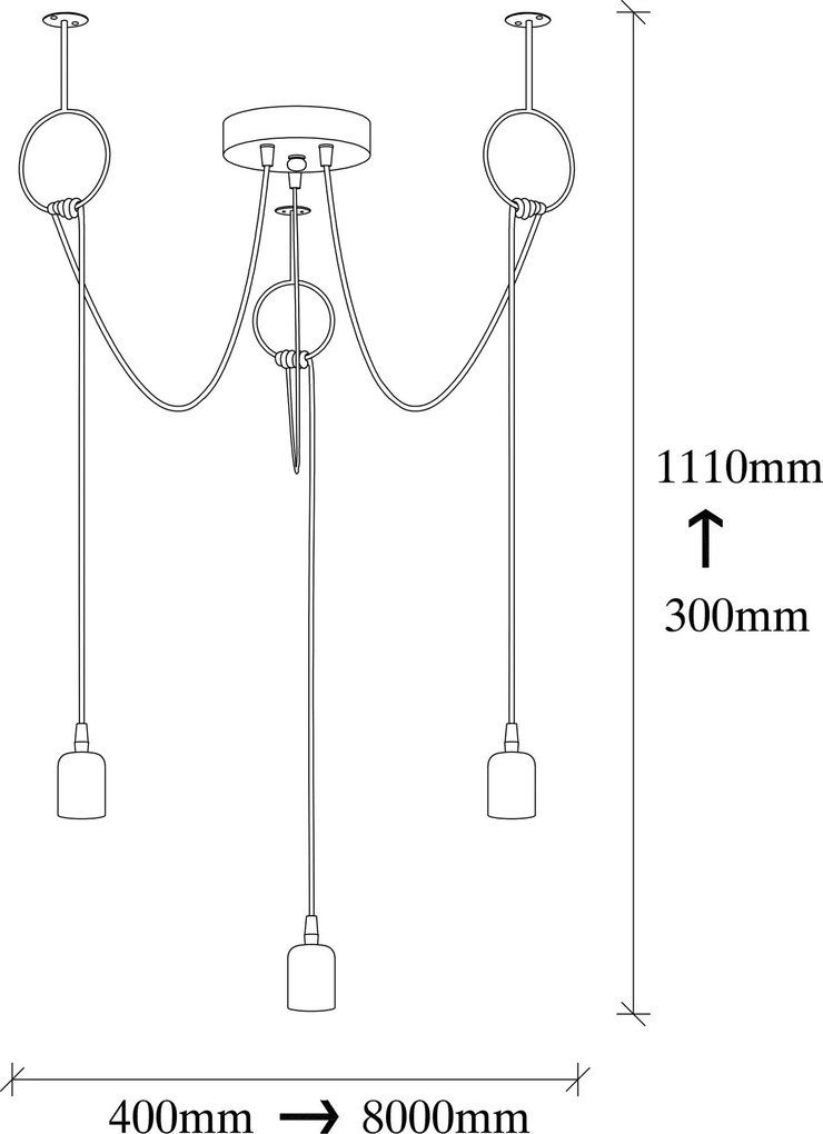 Candeeiro Chandelier Sirin – Preto Níquel – Diâmetro 80 cm x Altura 11