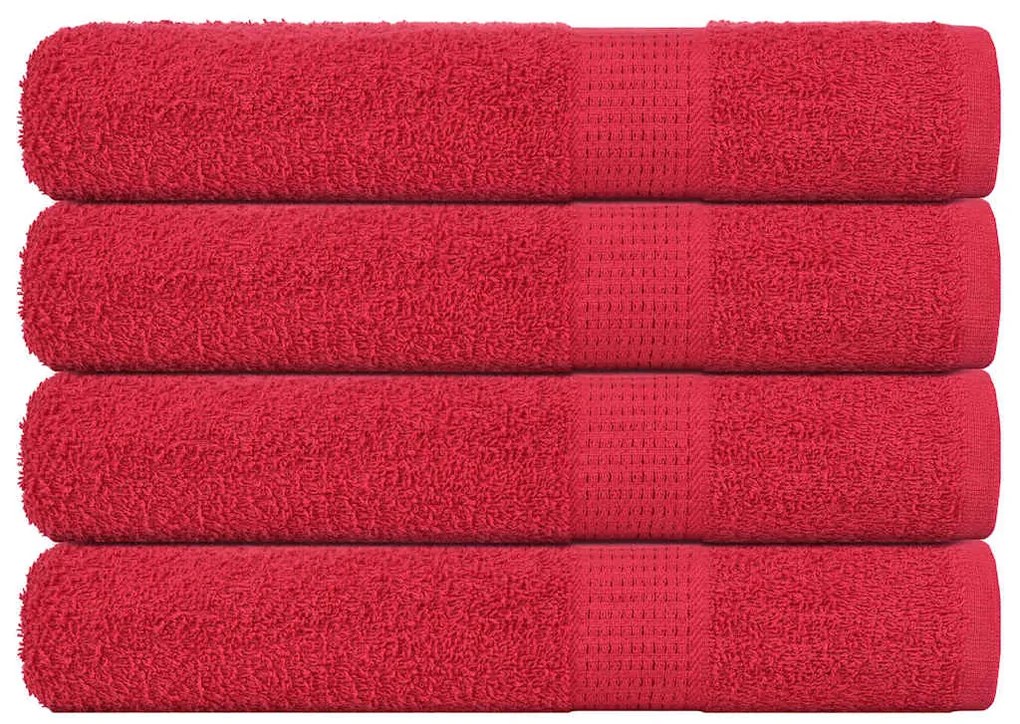 vidaXL Toalhas de sauna 4 pcs FROGN 80x200 cm 100% algodão vermelho