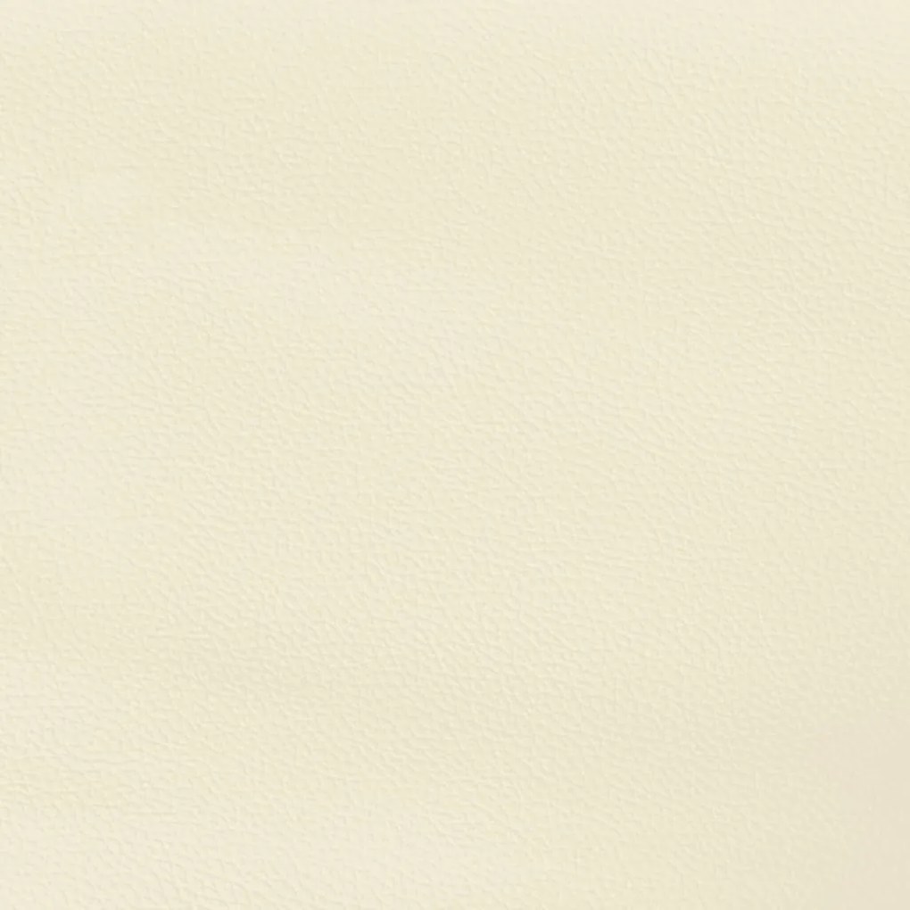 Estrutura de cama 90x190 cm couro artificial cor creme
