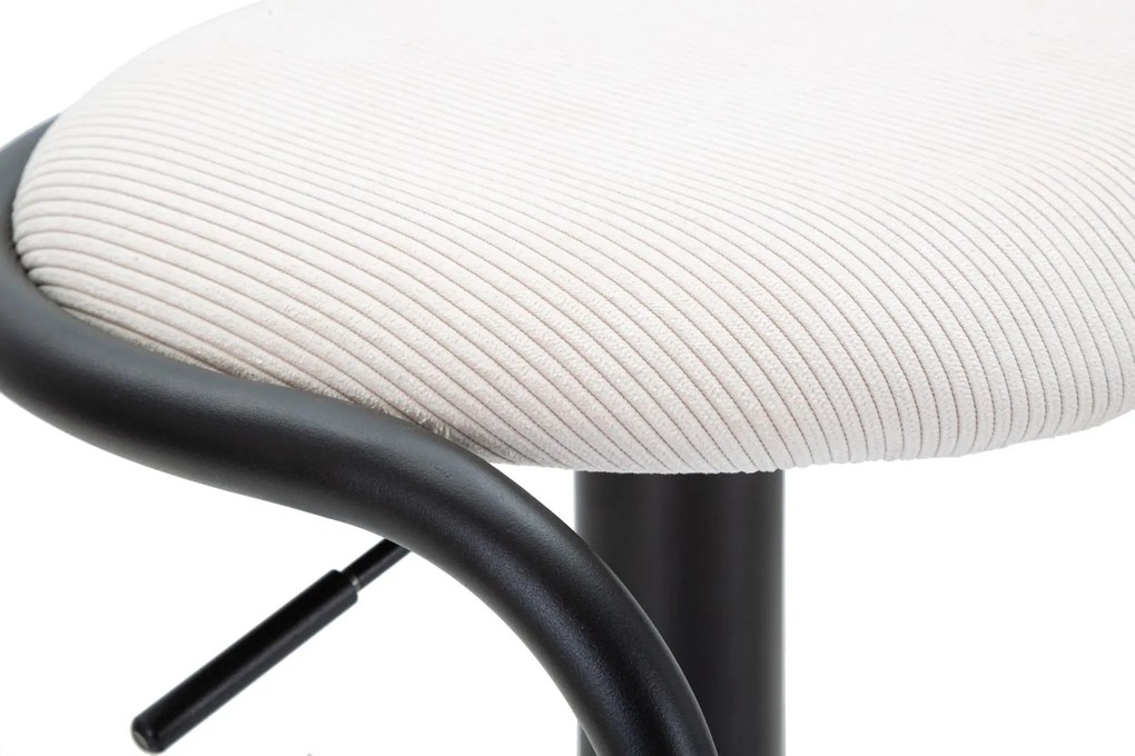 BANCO DE BAR COM ELEVADOR DESTINY Ø 41X61-83 CM BRANCO E PRETO