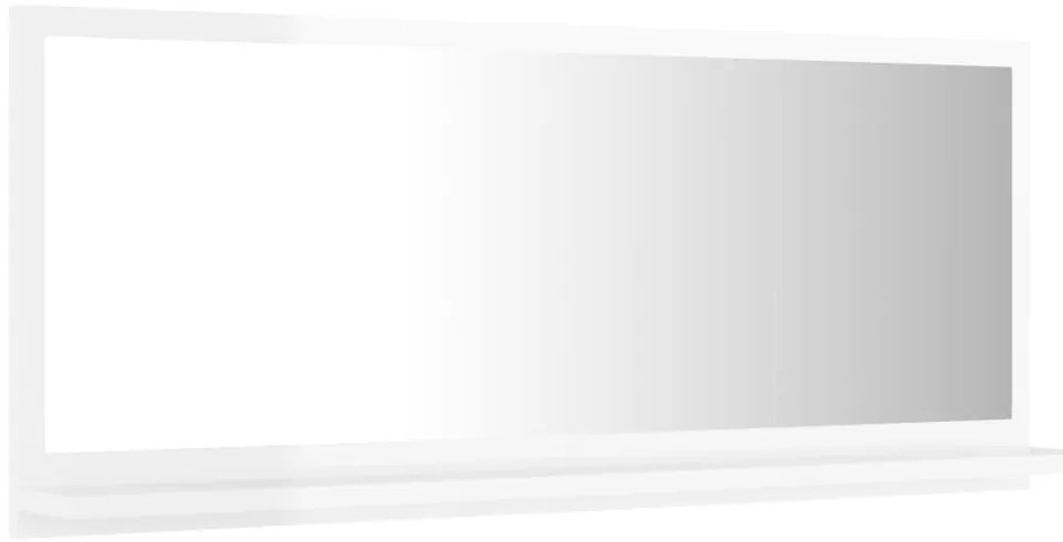 Espelho de casa de banho derivados de madeira branco brilhante