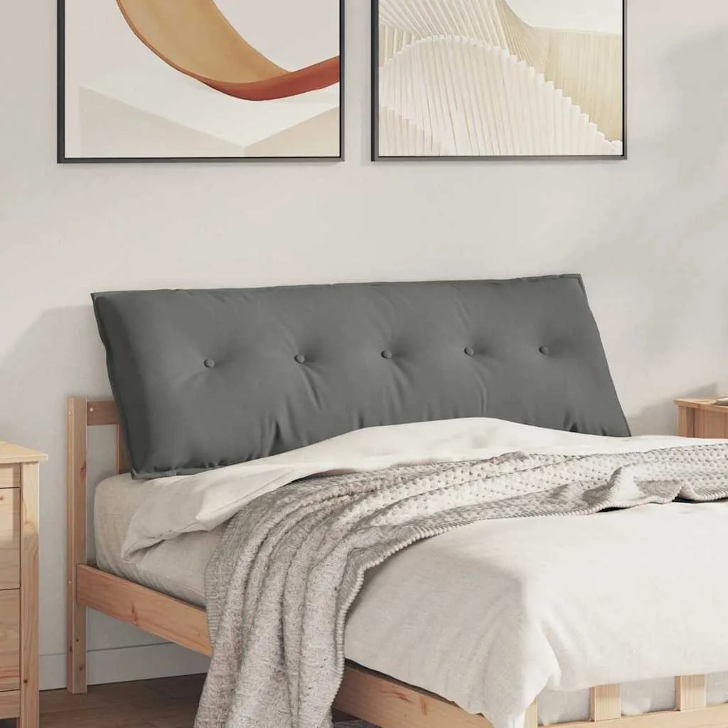 vidaXL Travesseiro para Costas Cinza Escuro 140 x 50 cm