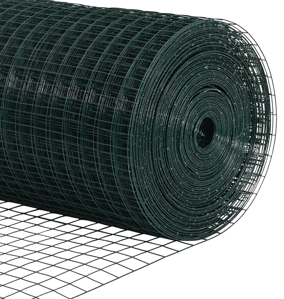 Cerca de Arame Soldado com 13 Postes Verde 0.4x25 m Aço