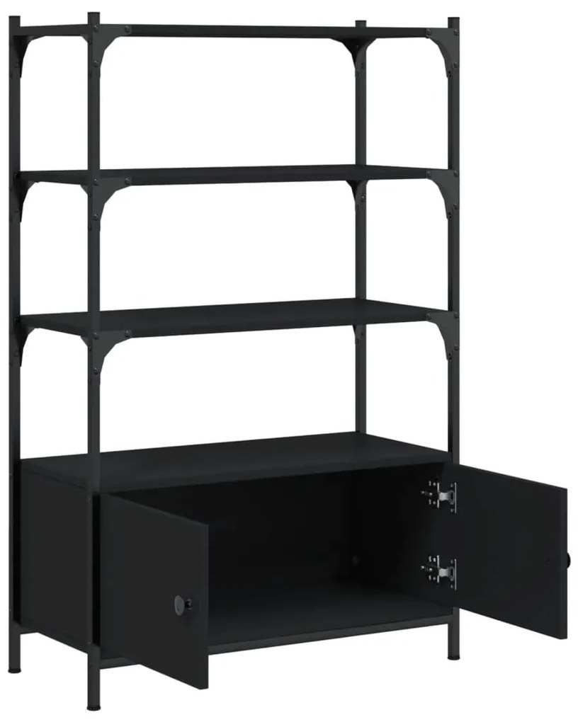 Estante c/ 3 prateleiras 70x30x109,5 cm derivados madeira preto